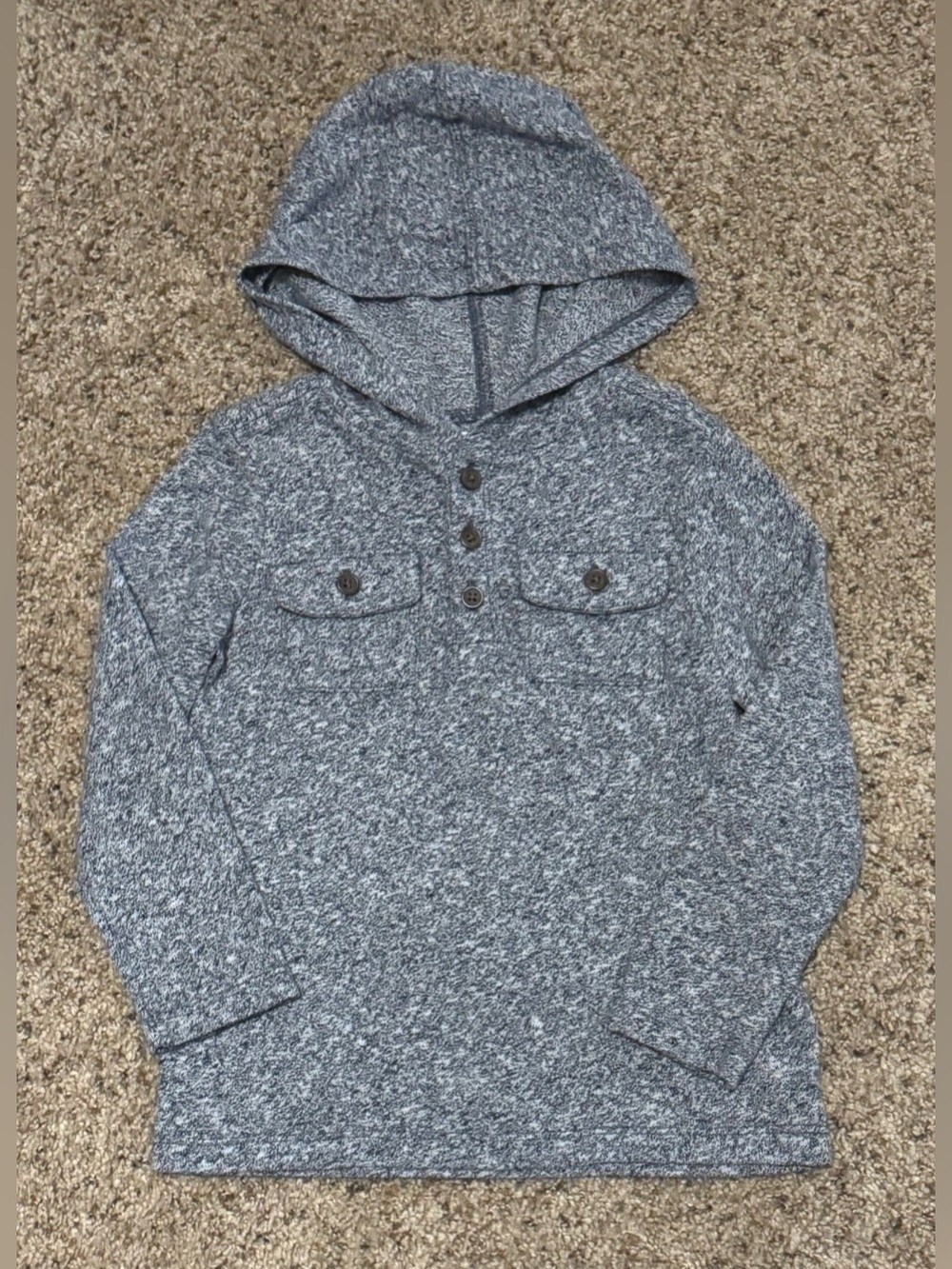 Old Navy | Boys Gray Hooded Henley Pullover Shirt | Size 4T